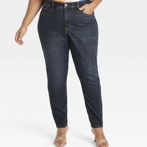 Ava & Viv Dark Blue High-rise Skinny Jeans - Size 16